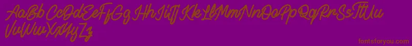 Alvaro FREE-Schriftart – Braune Schriften auf violettem Hintergrund