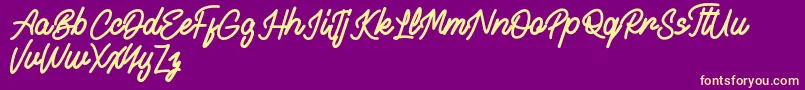 Шрифт Alvaro FREE – жёлтые шрифты на фиолетовом фоне