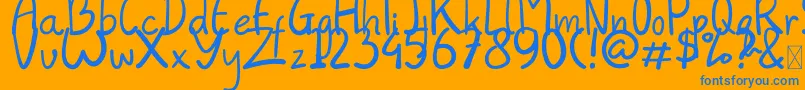 Always-Schriftart – Blaue Schriften auf orangefarbenem Hintergrund