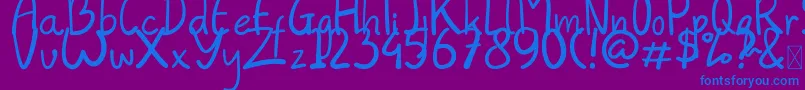 Always Font – Blue Fonts on Purple Background