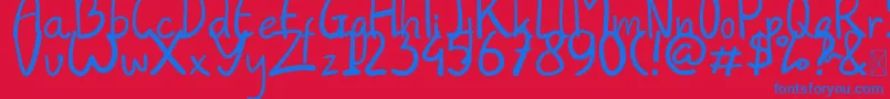 Always Font – Blue Fonts on Red Background