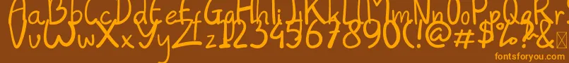 Weitere Informationen zur Always-Schriftart Always-Schriftart – Orangefarbene Schriften auf braunem Hintergrund