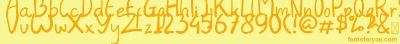 Always Font – Orange Fonts on Yellow Background