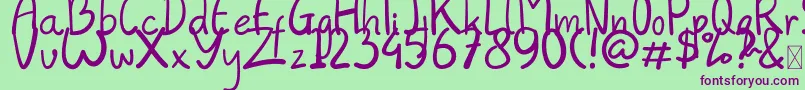 Always Font – Purple Fonts on Green Background