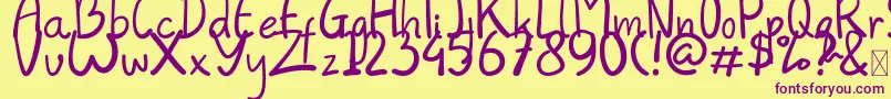 Always Font – Purple Fonts on Yellow Background