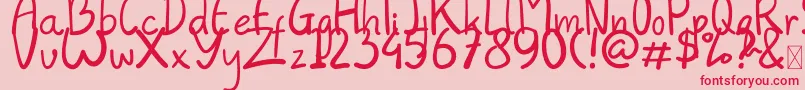 Always Font – Red Fonts on Pink Background