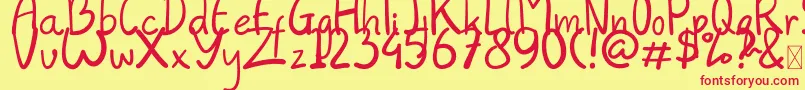 Always Font – Red Fonts on Yellow Background