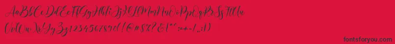 Alyanda-Schriftart – Schwarze Schriften auf rotem Hintergrund