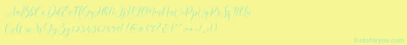 Alyanda-Schriftart – Grüne Schriften auf gelbem Hintergrund