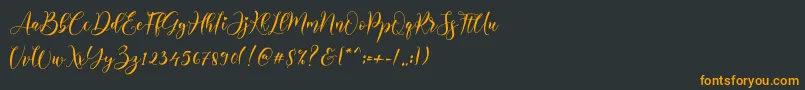 フォントAlyanda – 黒い背景にオレンジの文字