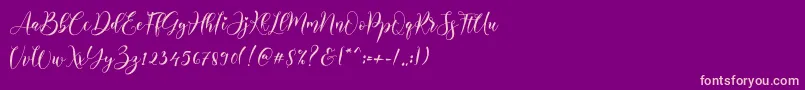 Alyanda Font – Pink Fonts on Purple Background
