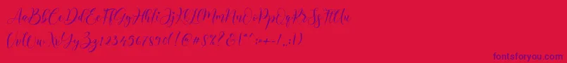 Alyanda-Schriftart – Violette Schriften auf rotem Hintergrund