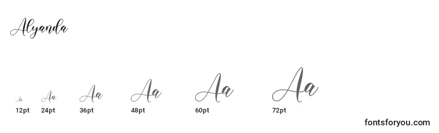 Alyanda Font Sizes