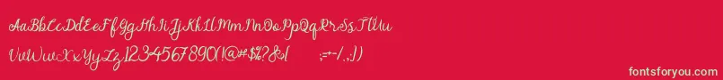 alymhela Font – Green Fonts on Red Background
