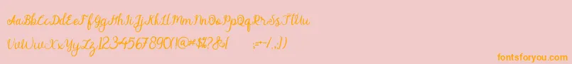 alymhela Font – Orange Fonts on Pink Background