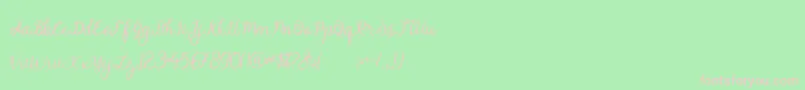 alymhela Font – Pink Fonts on Green Background