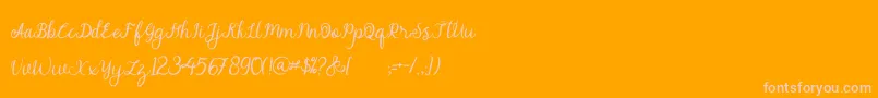 alymhela Font – Pink Fonts on Orange Background