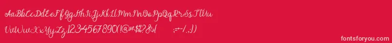 alymhela Font – Pink Fonts on Red Background