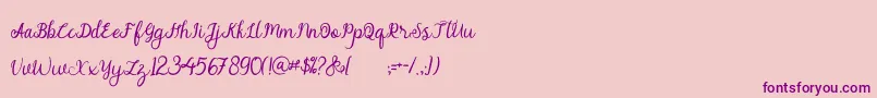 alymhela Font – Purple Fonts on Pink Background