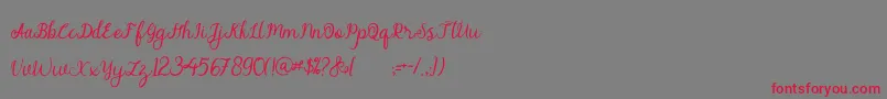 alymhela Font – Red Fonts on Gray Background