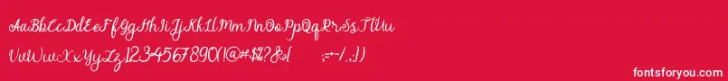 alymhela Font – White Fonts on Red Background