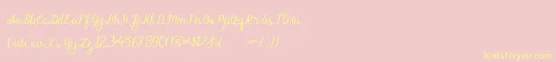 alymhela Font – Yellow Fonts on Pink Background