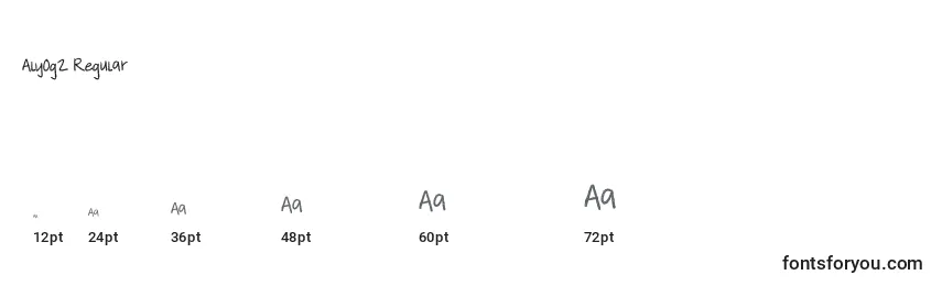 Größen der Schriftart AlyOg2 Regular