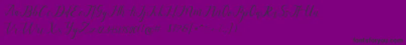 alysa scrip Font – Black Fonts on Purple Background