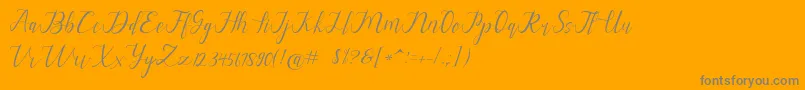 alysa scrip Font – Gray Fonts on Orange Background