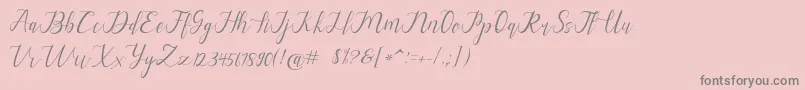 alysa scrip-Schriftart – Graue Schriften auf rosa Hintergrund