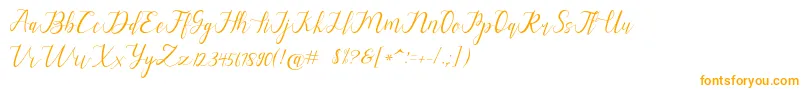 alysa scrip Font – Orange Fonts on White Background