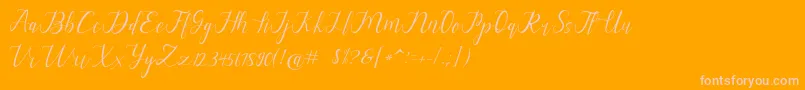 フォントalysa scrip – オレンジの背景にピンクのフォント