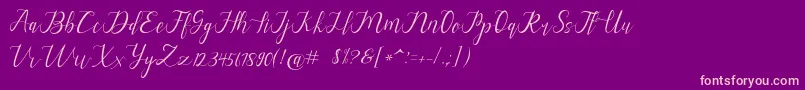 alysa scrip Font – Pink Fonts on Purple Background
