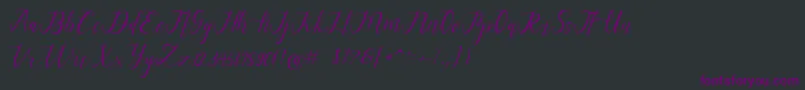 alysa scrip Font – Purple Fonts on Black Background