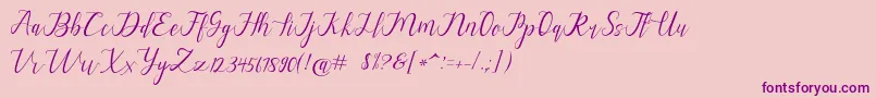 alysa scrip Font – Purple Fonts on Pink Background