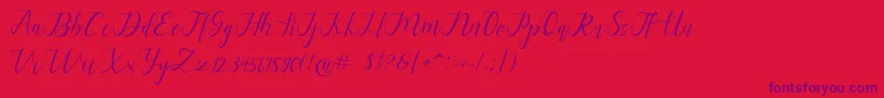 alysa scrip Font – Purple Fonts on Red Background