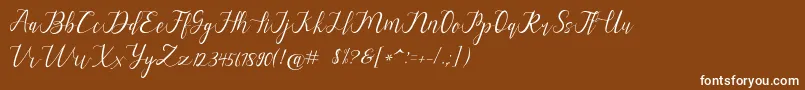 alysa scrip Font – White Fonts on Brown Background
