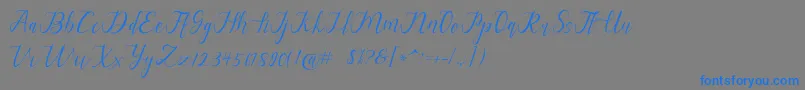 alysa scrip-Schriftart – Blaue Schriften auf grauem Hintergrund