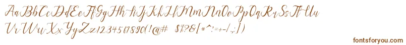 フォントalysa scrip – 白い背景に茶色のフォント
