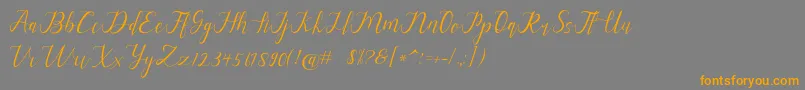 alysa scrip-Schriftart – Orangefarbene Schriften auf grauem Hintergrund