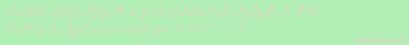 alysa scrip Font – Pink Fonts on Green Background