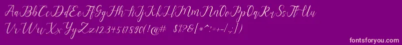 alysa scrip Font – Pink Fonts on Purple Background
