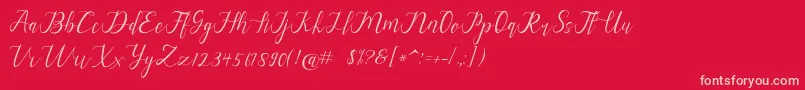 alysa scrip Font – Pink Fonts on Red Background