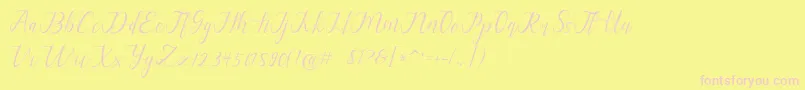 Fonte alysa scrip – fontes rosa em um fundo amarelo