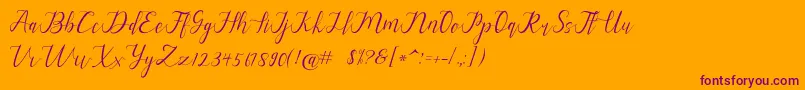 フォントalysa scrip – オレンジの背景に紫のフォント