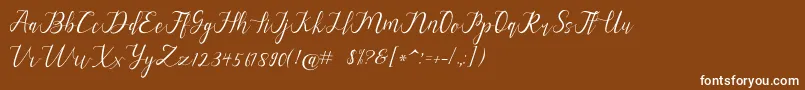 フォントalysa scrip – 茶色の背景に白い文字