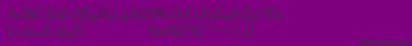 Alysha-Schriftart – Schwarze Schriften auf violettem Hintergrund