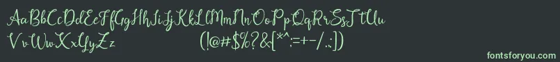 フォントAlysha – 黒い背景に緑の文字