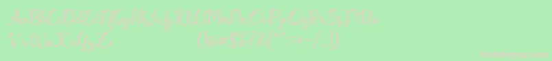 Alysha-fontti – vaaleanpunaiset fontit vihreällä taustalla