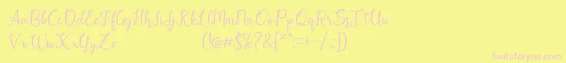 Alysha-fontti – vaaleanpunaiset fontit keltaisella taustalla